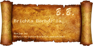 Brichta Borbála névjegykártya